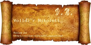 Vollár Nikolett névjegykártya